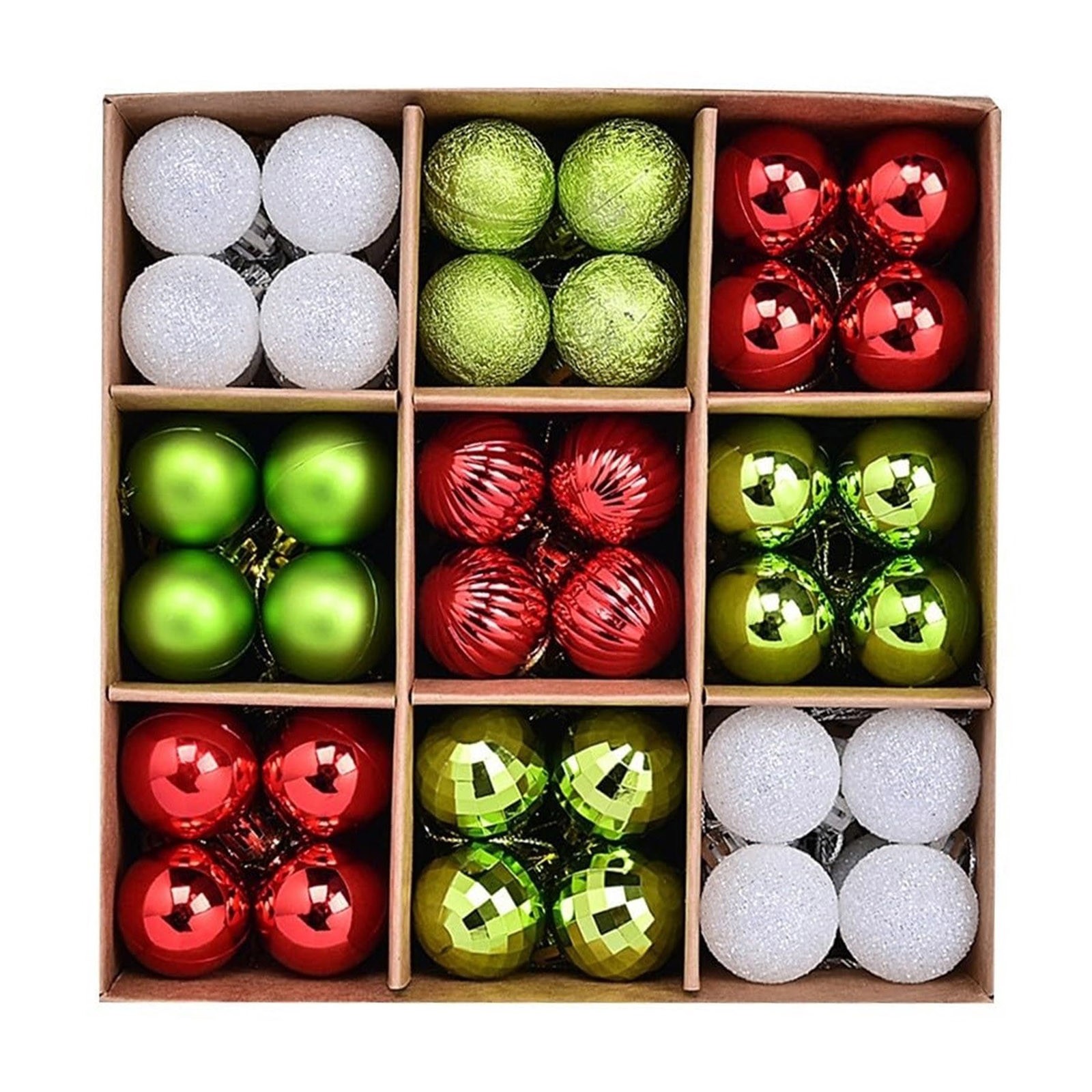 thumbnail image 2 of Juego De 72 Adornos Navideños Galvanizados De 3 Cm Para Colgar En El Árbol De Navidad, En Papel Kraft, 2 of 2
